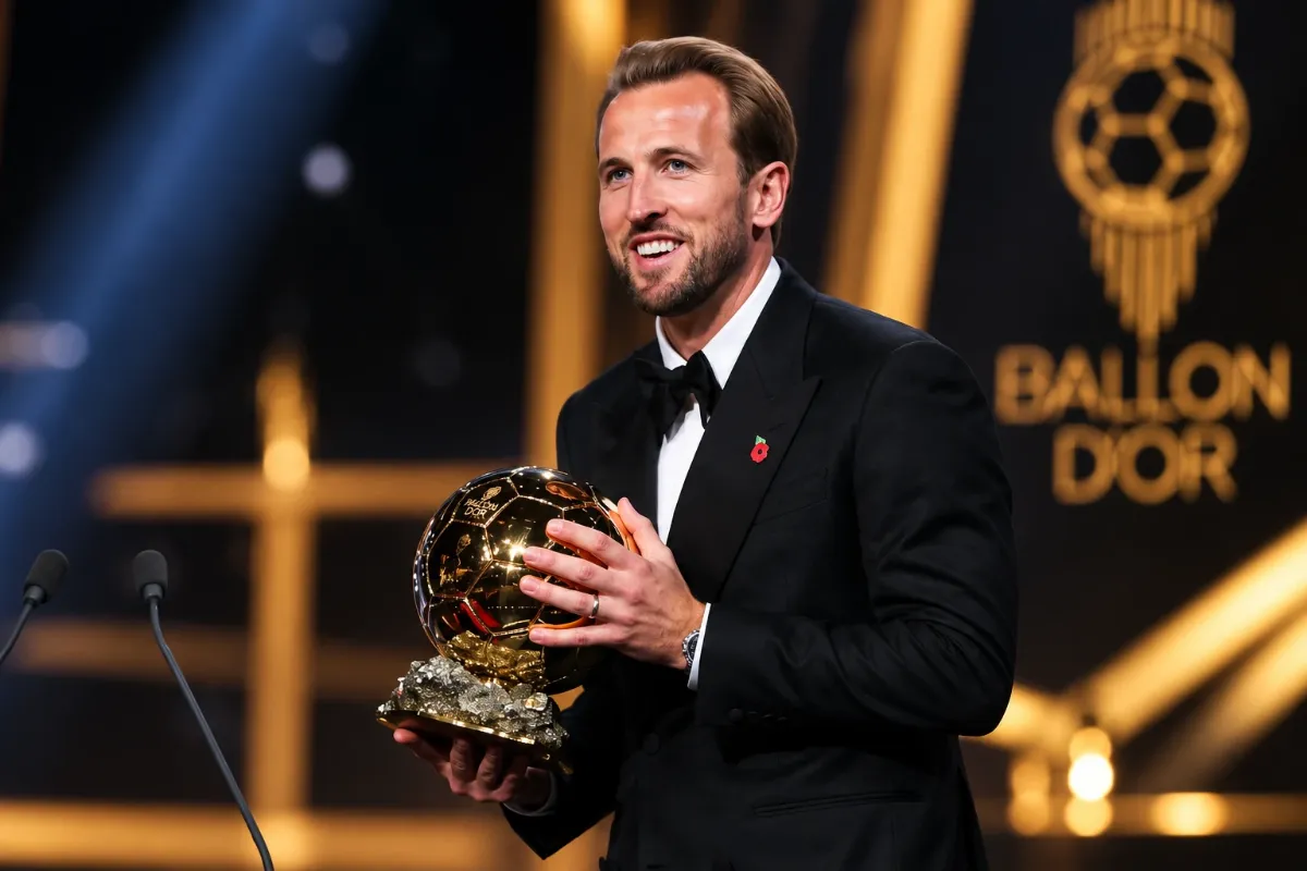 هاري كين يتوج بالكرة الذهبية 2026 متفوقًا على مبابي ويامال
